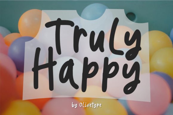 Truly Happy Font: A Cute Handwritten Typeface